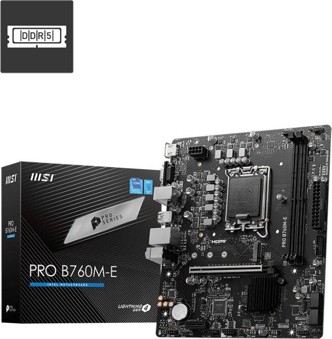 MSI PRO B760M-E {LGA 1700, Intel B760, mATX} RTL