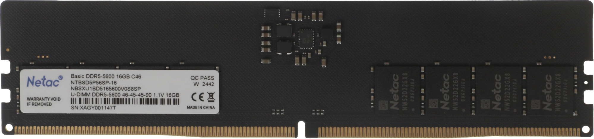 Netac DDR5 DIMM 16GB 5600MHz NTBSD5P56SP-16