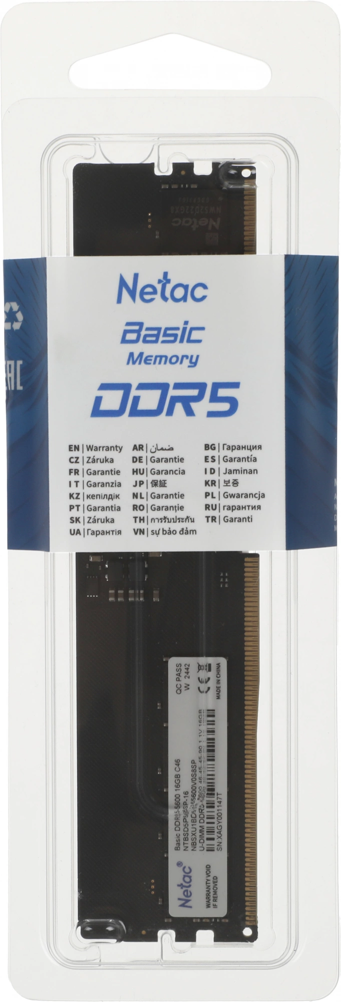 Netac DDR5 DIMM 16GB 5600MHz NTBSD5P56SP-16