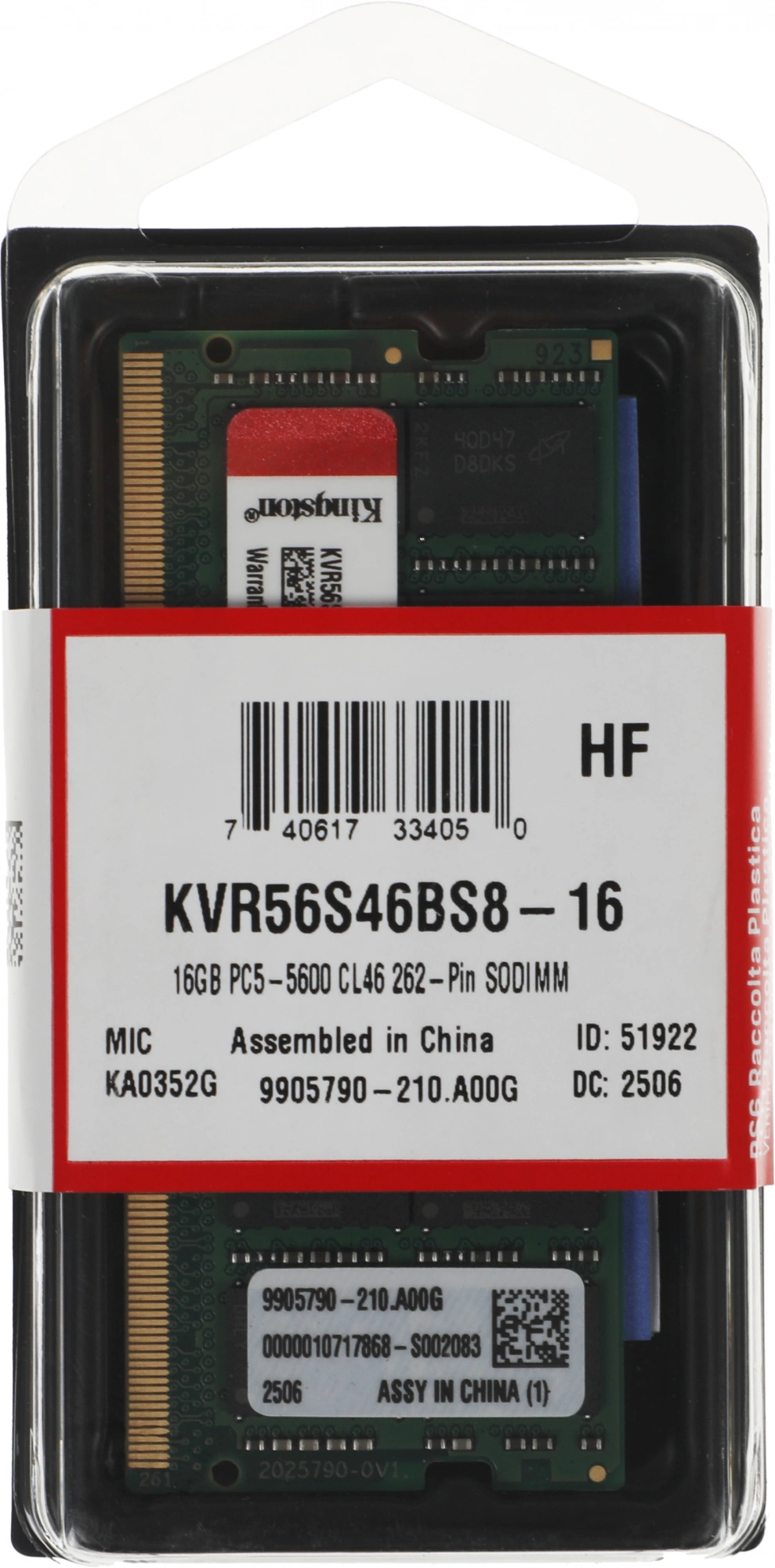 KINGSTON KVR56S46BS8-16 KINGSTON KVR56S46BS8-16