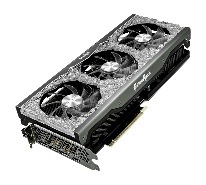 Видеокарта Palit PCI-E nVidia GeForce RTX3070TI GAMEROCK OC 8Gb (256bit/GDDR6X/HDMI/DPx3) (NED307TT19P2-1047G)