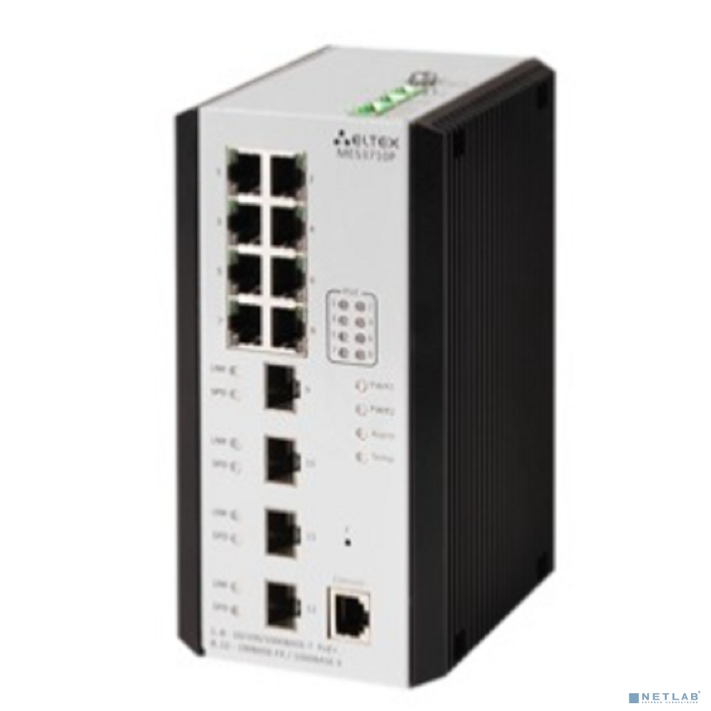 ELTEX MES3710P Ethernet-коммутатор 8 портов 10/100/1000BASE-T (PoE/PoE+), 4 порта 100BASE-FX/1000BASE-X (SFP), L3 ELTEX MES3710P Ethernet-коммутатор 8 портов 10/100/1000BASE-T (PoE/PoE+), 4 порта 100BASE-FX/1000BASE-X (SFP), L3