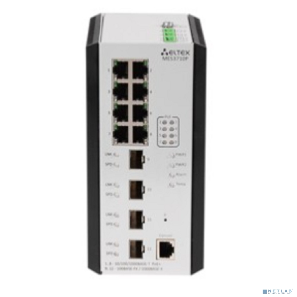 ELTEX MES3710P Ethernet-коммутатор 8 портов 10/100/1000BASE-T (PoE/PoE+), 4 порта 100BASE-FX/1000BASE-X (SFP), L3 ELTEX MES3710P Ethernet-коммутатор 8 портов 10/100/1000BASE-T (PoE/PoE+), 4 порта 100BASE-FX/1000BASE-X (SFP), L3
