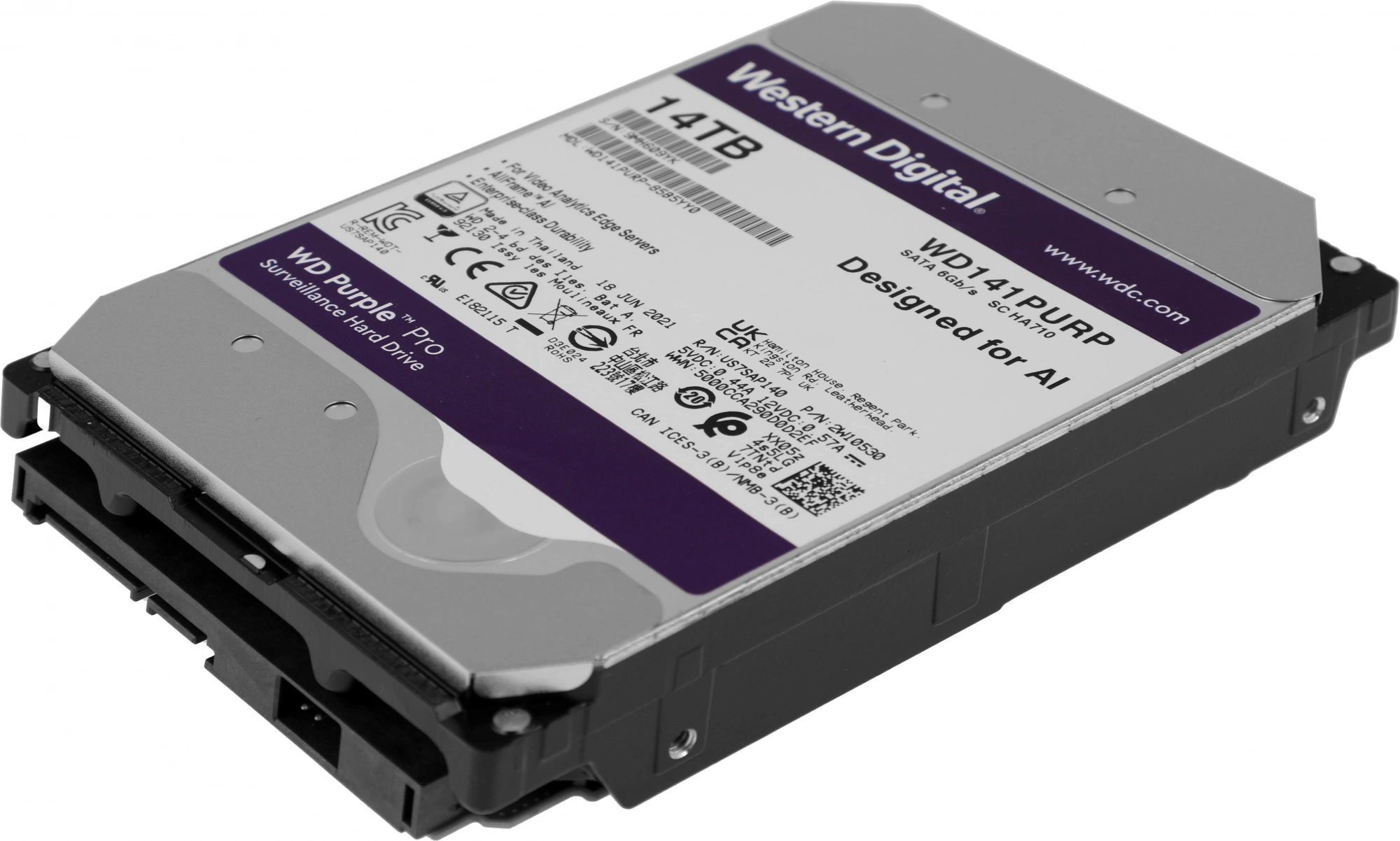 14TB WD Purple Pro (WD141PURP) {Serial ATA III, 7200- rpm, 512Mb, 3.5", All Frame AI} 14TB WD Purple Pro (WD141PURP) {Serial ATA III, 7200- rpm, 512Mb, 3.5", All Frame AI}