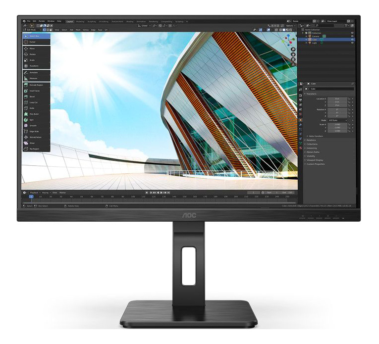 LCD AOC 27" 27P2Q {IPS 1920x1080 75Hz 250cd 178/178 1000:1 8bit 4ms D-Sub DVI HDMI1.4 DisplayPort1.2 USB-Hub Height adj Pivot Tilt Swivel 2x2W} [27P2Q/30]
