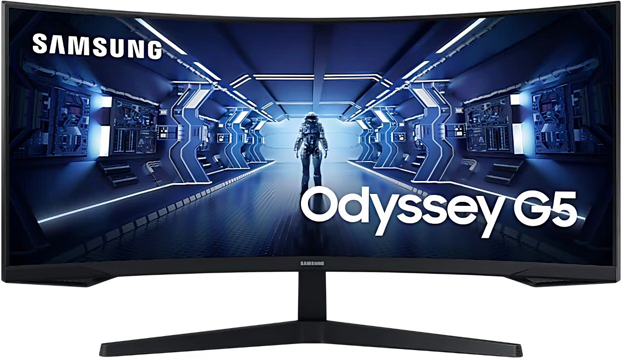 LCD Samsung 34" C34G55TWWI черный {VA 3440x1440 165Hz 1ms 8bit 21:9 250cd 2500:1 178/178 HDMI2.0 DisplayPort1.4 FreeSync(Prem)}