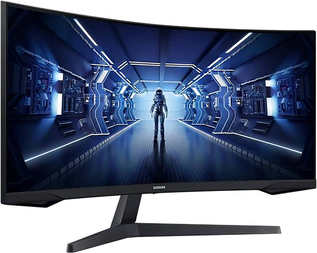 LCD Samsung 34" C34G55TWWI черный {VA 3440x1440 165Hz 1ms 8bit 21:9 250cd 2500:1 178/178 HDMI2.0 DisplayPort1.4 FreeSync(Prem)}
