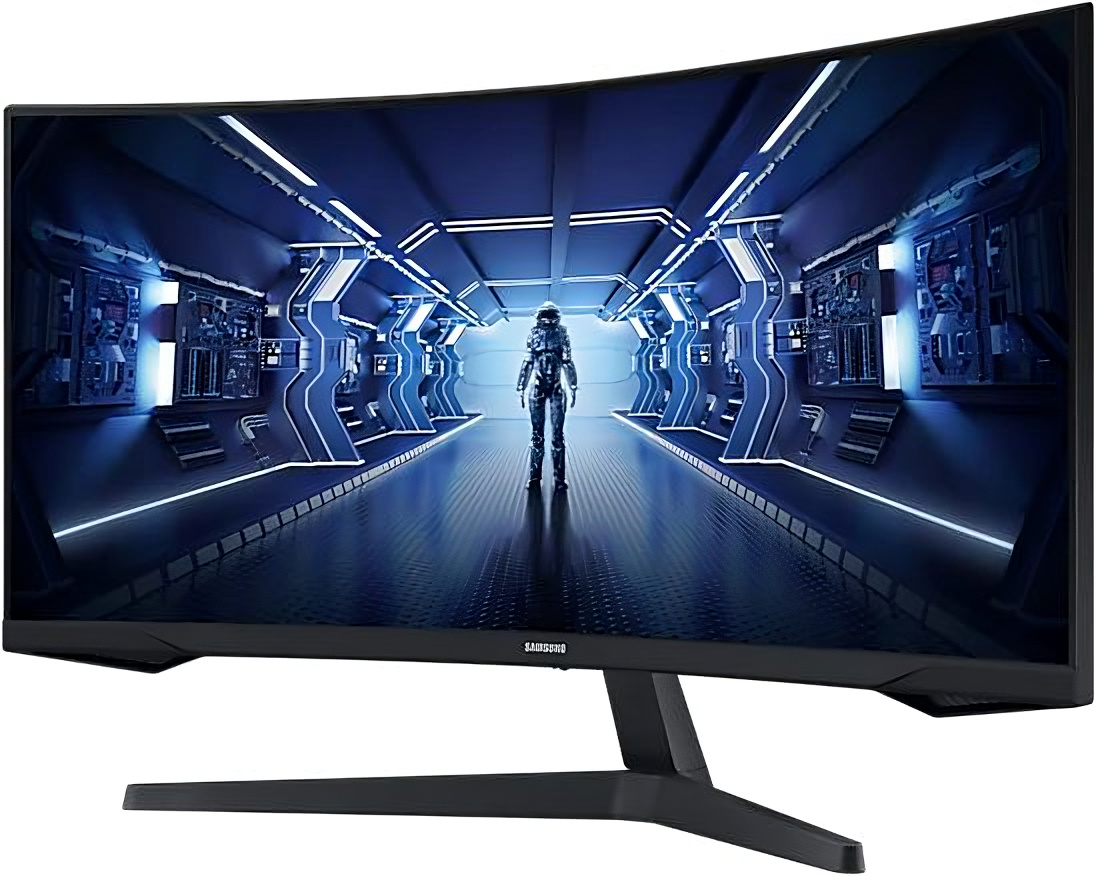 LCD Samsung 34" C34G55TWWI черный {VA 3440x1440 165Hz 1ms 8bit 21:9 250cd 2500:1 178/178 HDMI2.0 DisplayPort1.4 FreeSync(Prem)}