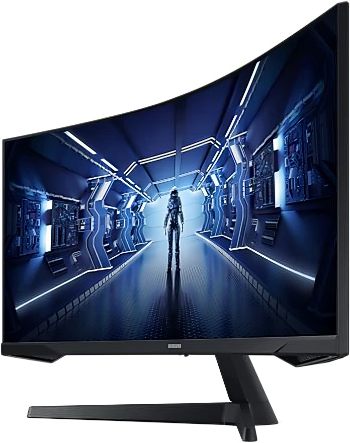 LCD Samsung 34" C34G55TWWI черный {VA 3440x1440 165Hz 1ms 8bit 21:9 250cd 2500:1 178/178 HDMI2.0 DisplayPort1.4 FreeSync(Prem)}