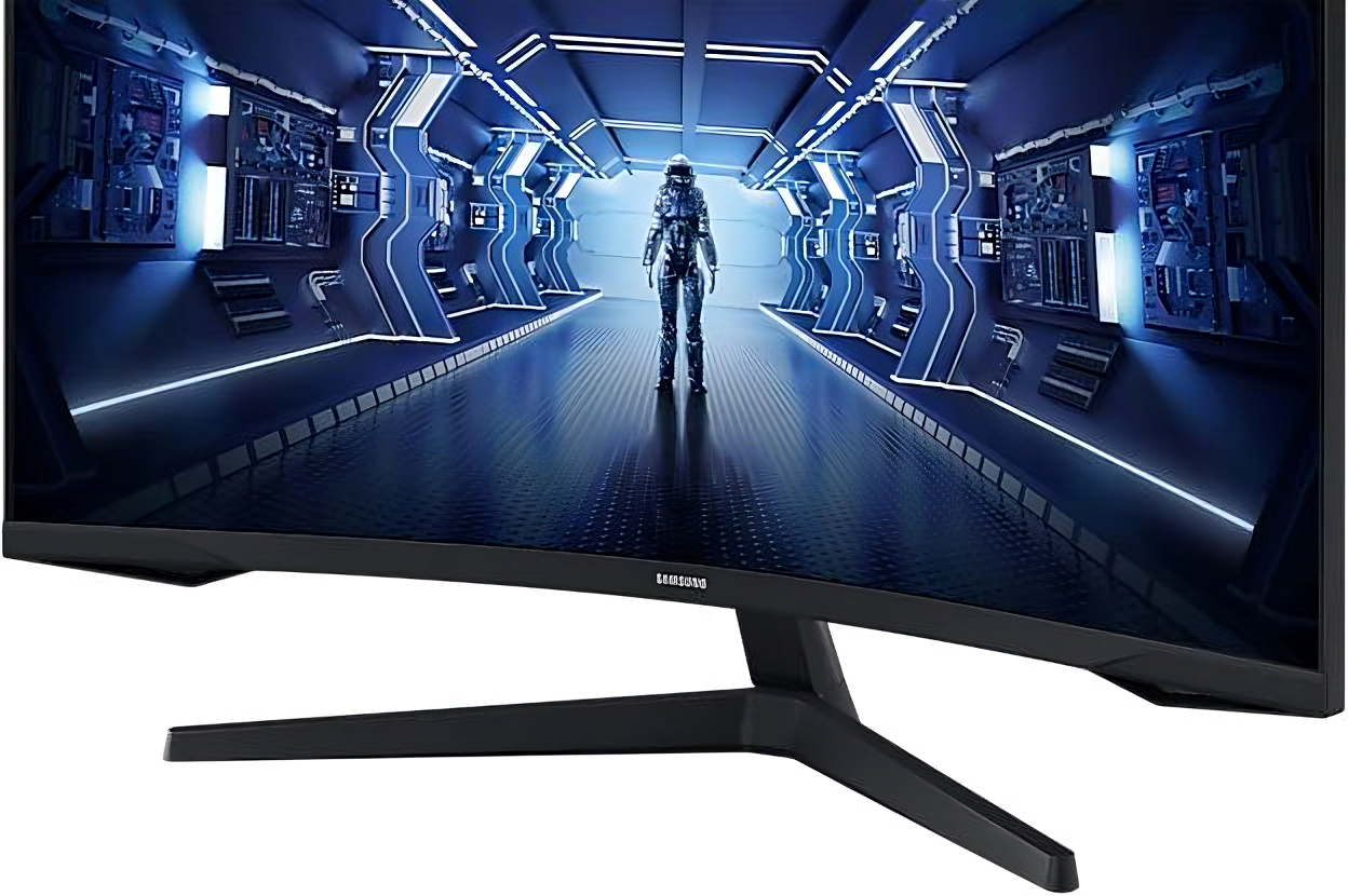 LCD Samsung 34" C34G55TWWI черный {VA 3440x1440 165Hz 1ms 8bit 21:9 250cd 2500:1 178/178 HDMI2.0 DisplayPort1.4 FreeSync(Prem)}