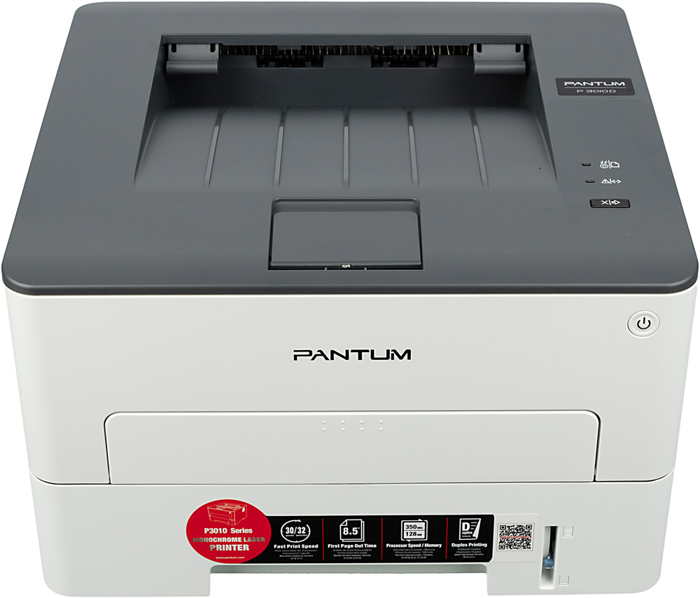 Pantum P3010D Принтер, Mono Laser, дуплекс, A4, 30стр/мин, 1200 х 1200dpi, 128Mb, USB, стартовый картридж 1000стр., серый корпус (P3010D)