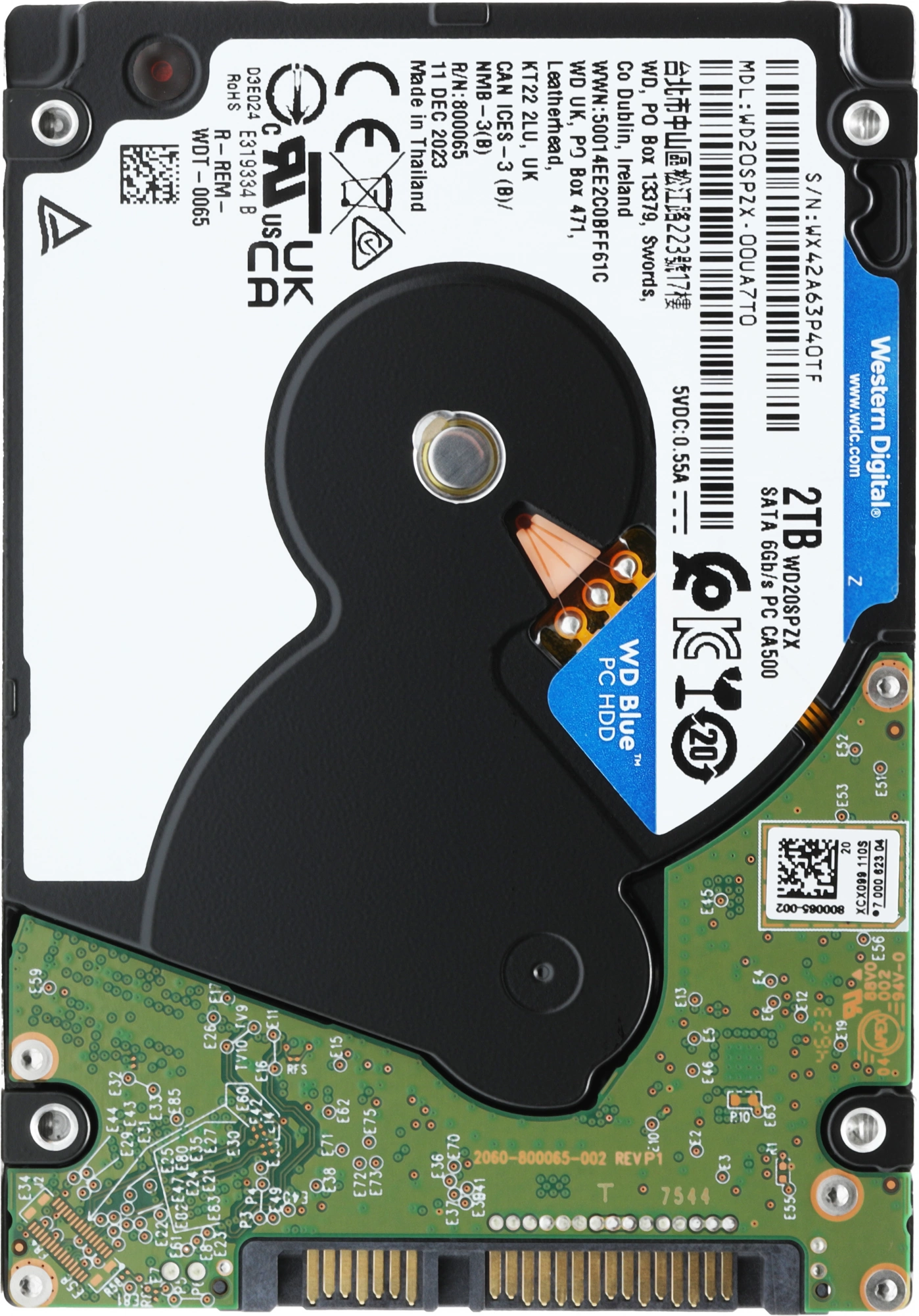 2TB WD Blue (WD20SPZX) {SATAIII, 5400 rpm, 128Mb buffer}