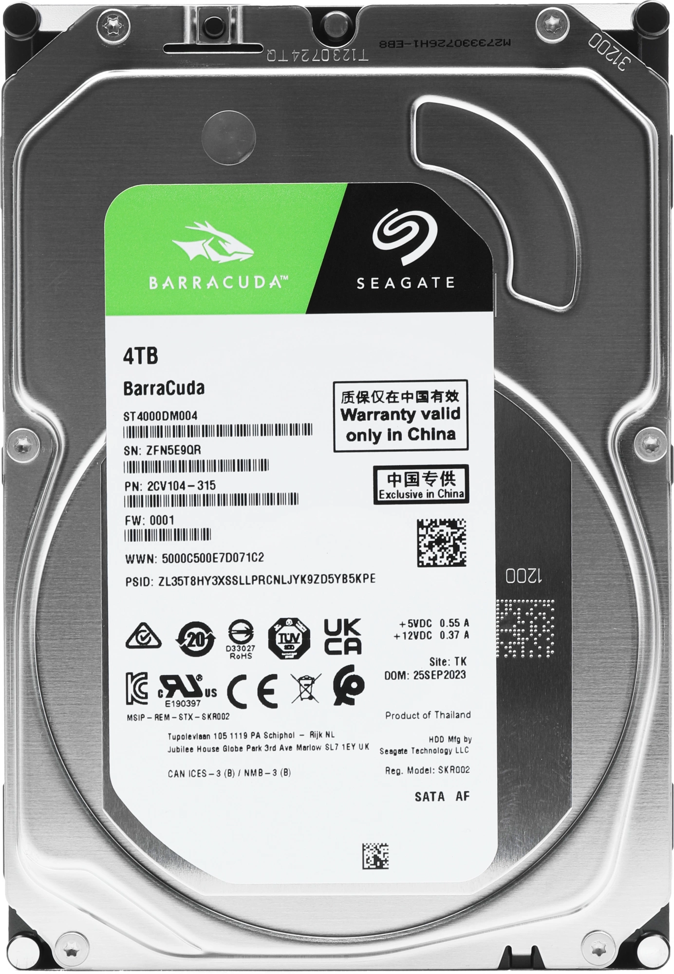 4TB Seagate BarraCuda (ST4000DM004) {Serial ATA III, 5400 rpm, 256mb buffer} 4TB Seagate BarraCuda (ST4000DM004) {Serial ATA III, 5400 rpm, 256mb buffer}
