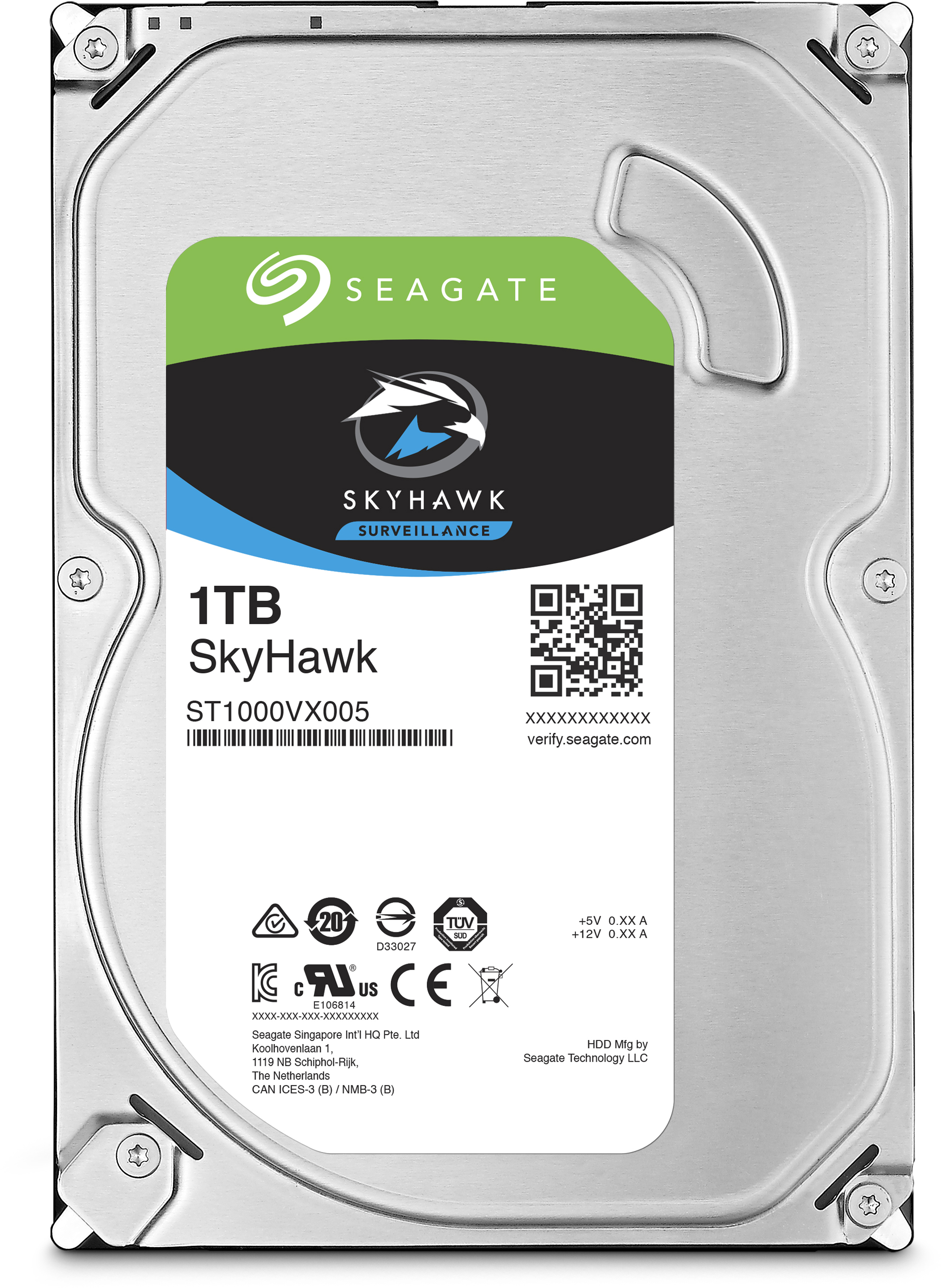 1TB Seagate Skyhawk (ST1000VX005) {Serial ATA III, 5900 rpm, 64mb, для видеонаблюдения}