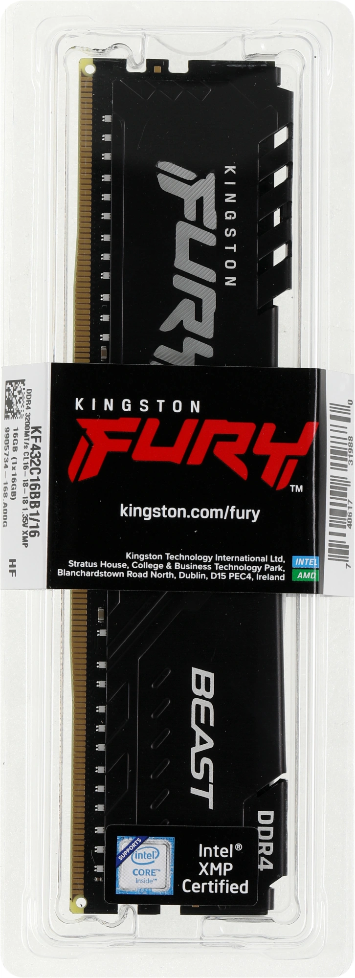 Kingston DDR4 DIMM 16GB KF432C16BB1/16(16WP) PC4-25600, 3200MHz, CL16
