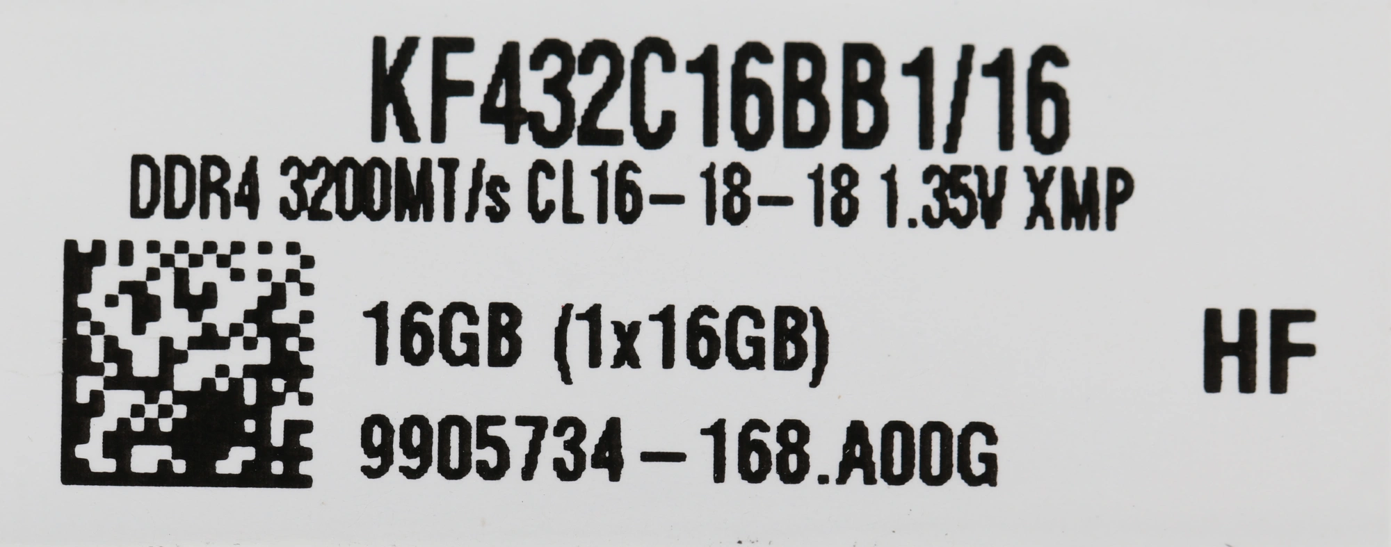 Kingston DDR4 DIMM 16GB KF432C16BB1/16(16WP) PC4-25600, 3200MHz, CL16