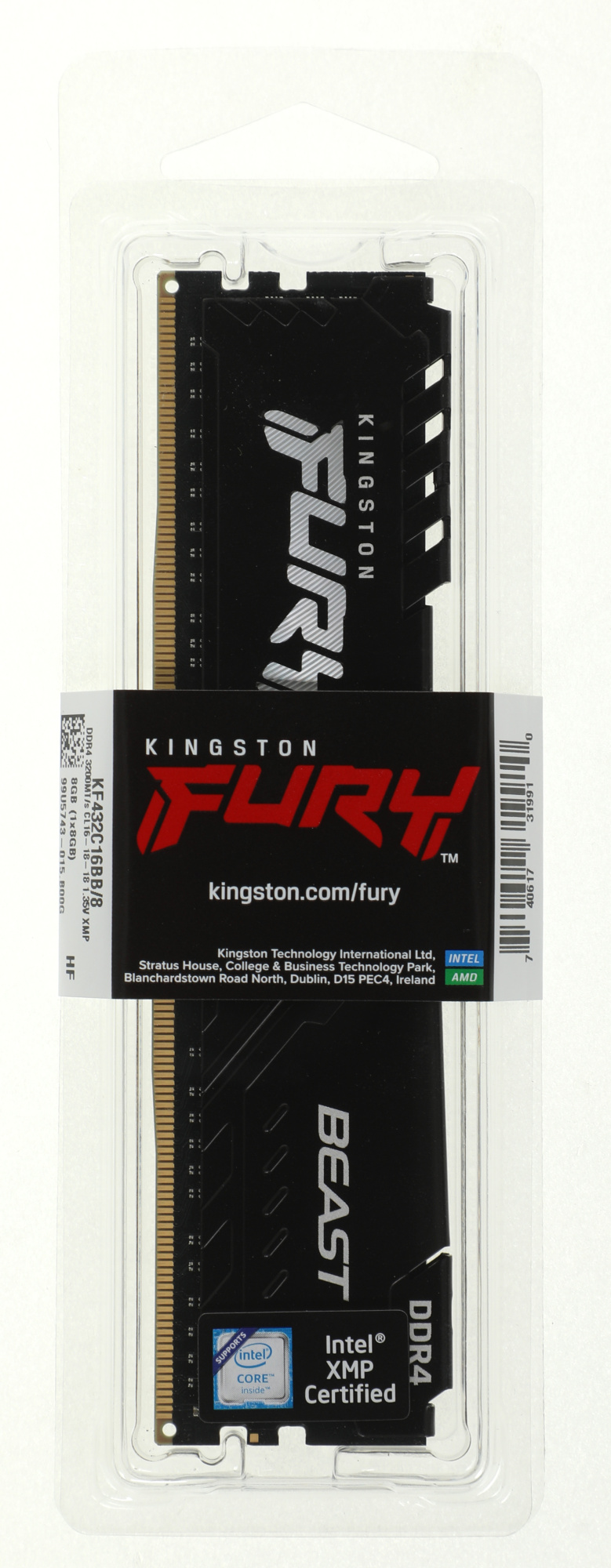 Kingston DDR4 DIMM 8GB KF432C16BB/8 PC4-25600, 3200MHz, CL16