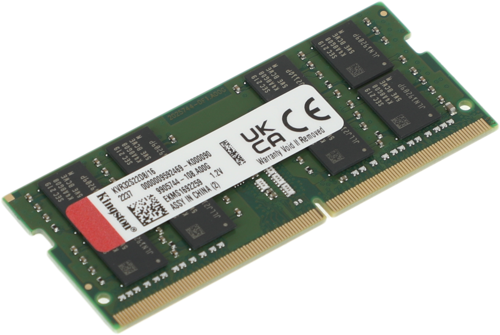 Kingston DDR4 SODIMM 16GB KVR32S22D8/16 PC4-25600, 3200MHz, CL22