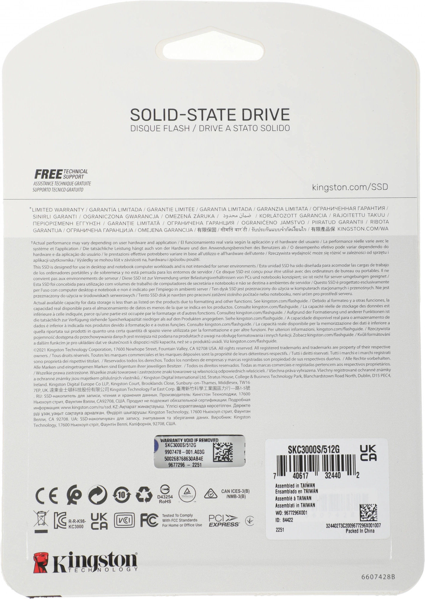 Kingston SSD 512Gb M.2 SKC3000S/512G M.2 2280 NVMe