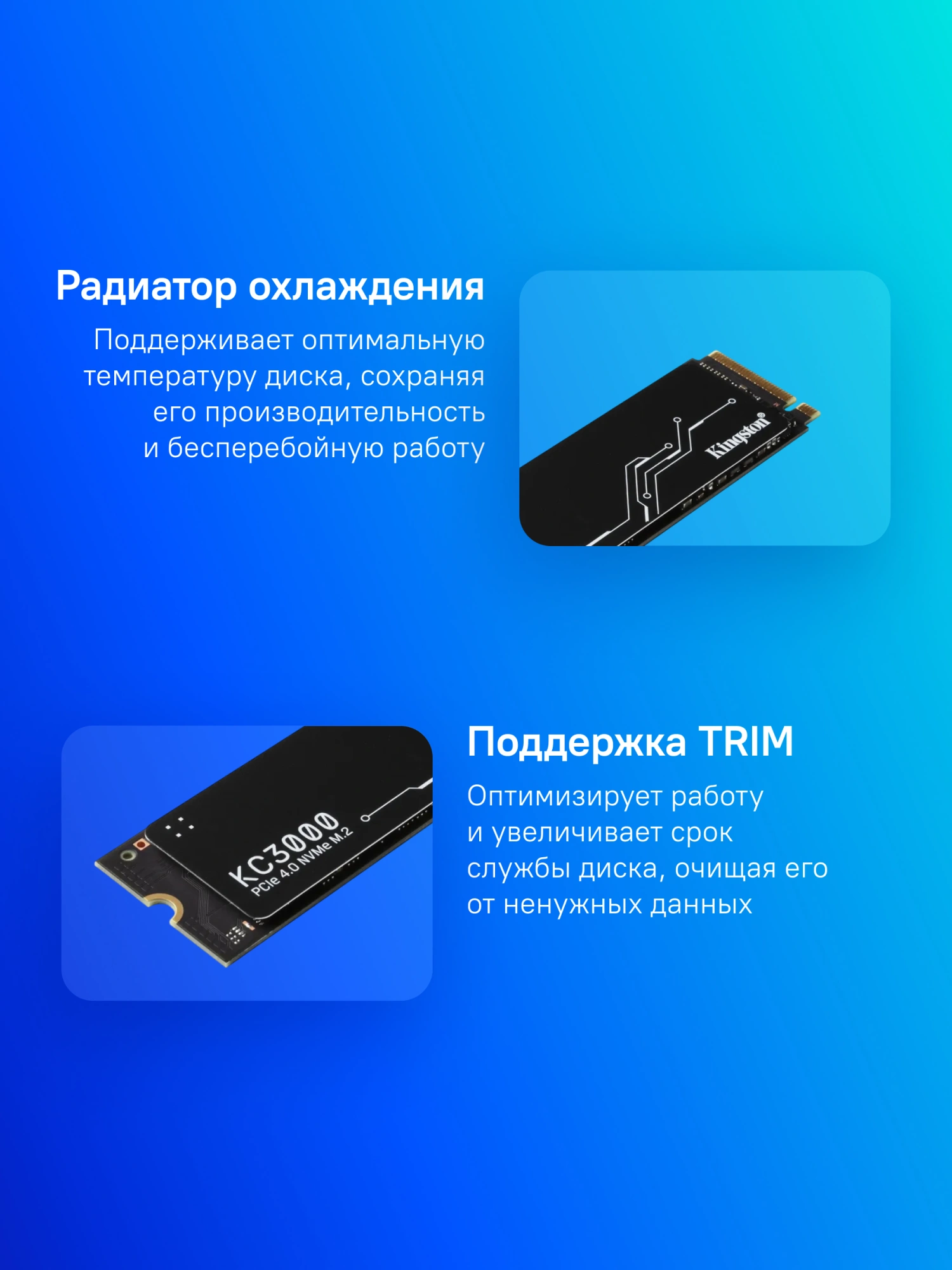 Kingston SSD 1Tb M.2 SKC3000S/1024G M.2 2280 NVMe