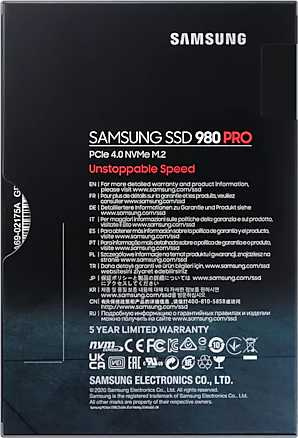 Samsung SSD 1Tb 980 PRO M.2 MZ-V8P1T0BW