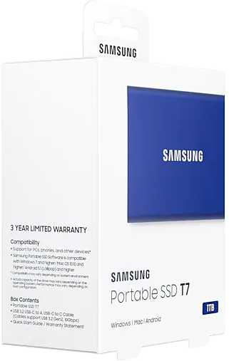 Накопитель SSD Samsung USB Type-C 1Tb MU-PC1T0H/WW T7 1.8&quot;