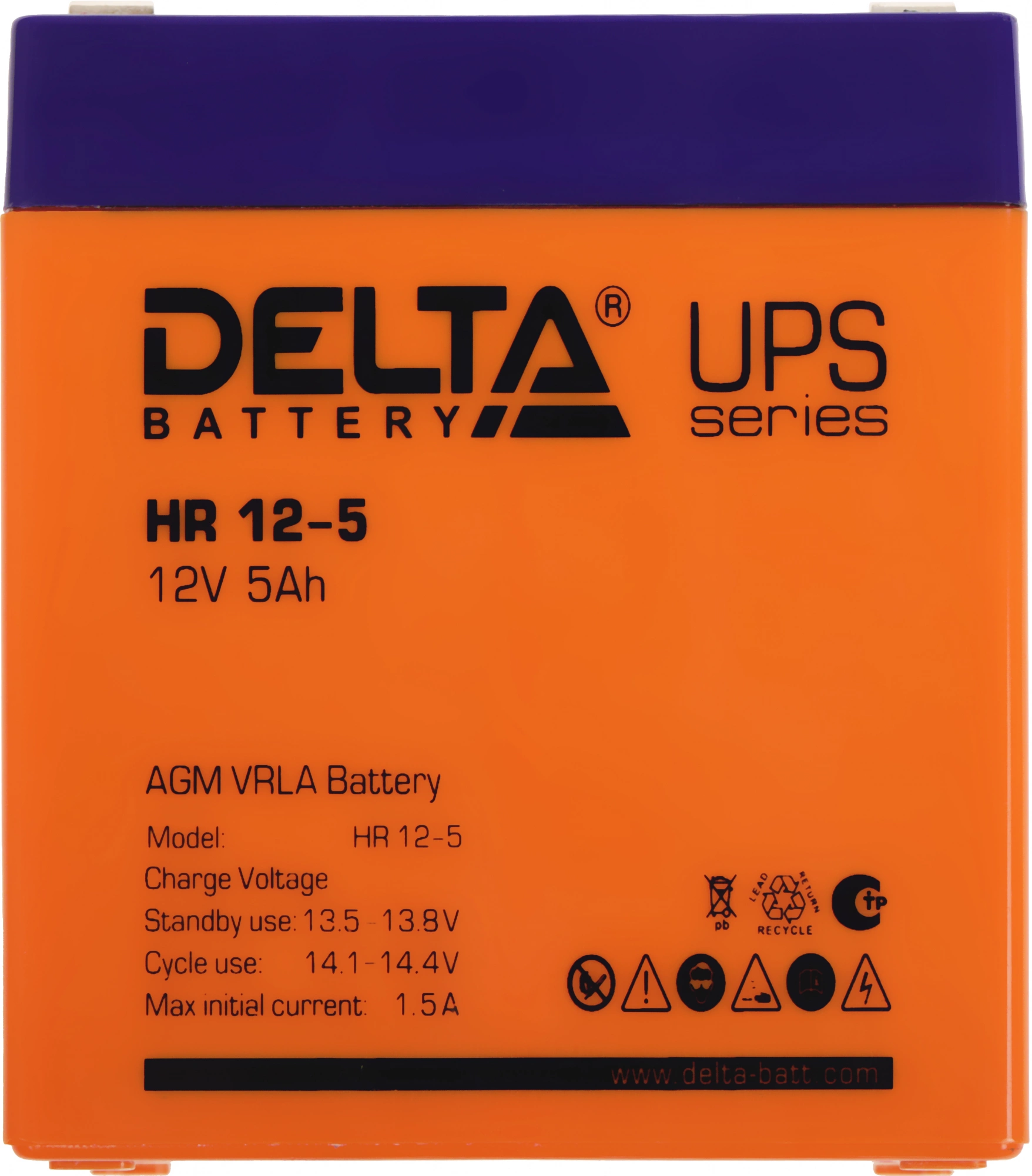 Delta HR 12-5 (5 А\ч, 12В) свинцово- кислотный аккумулятор Delta HR 12-5 (5 А\ч, 12В) свинцово- кислотный аккумулятор