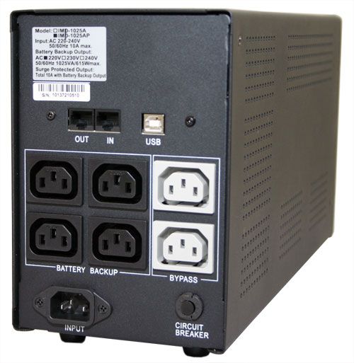 PowerCom Imperial IMP-1200AP ИБП {Line-Interactive, 1200VA / 720W, Tower, 6xIEC-320 С13: 4 с резервным питанием + 2 с фильтрацией, USB} (671478)