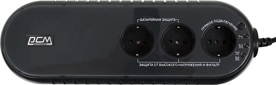 PowerCom WOW-500U ИБП {OffLine, 500VA / 250W, Tower, 3xEURO, USB} (37370)