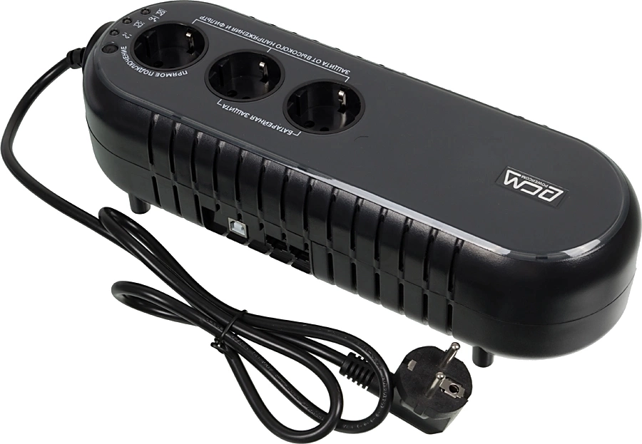 PowerCom WOW-500U ИБП {OffLine, 500VA / 250W, Tower, 3xEURO, USB} (37370)