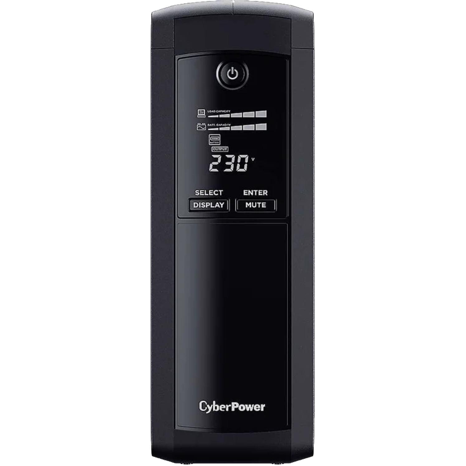 CyberPower VP1200ELCD ИБП {Line-Interactive, Tower, 1200VA/720W USB/RS-232/RJ11/45  (4 + 1 EURO), 12В/7,2 Ач х 2}