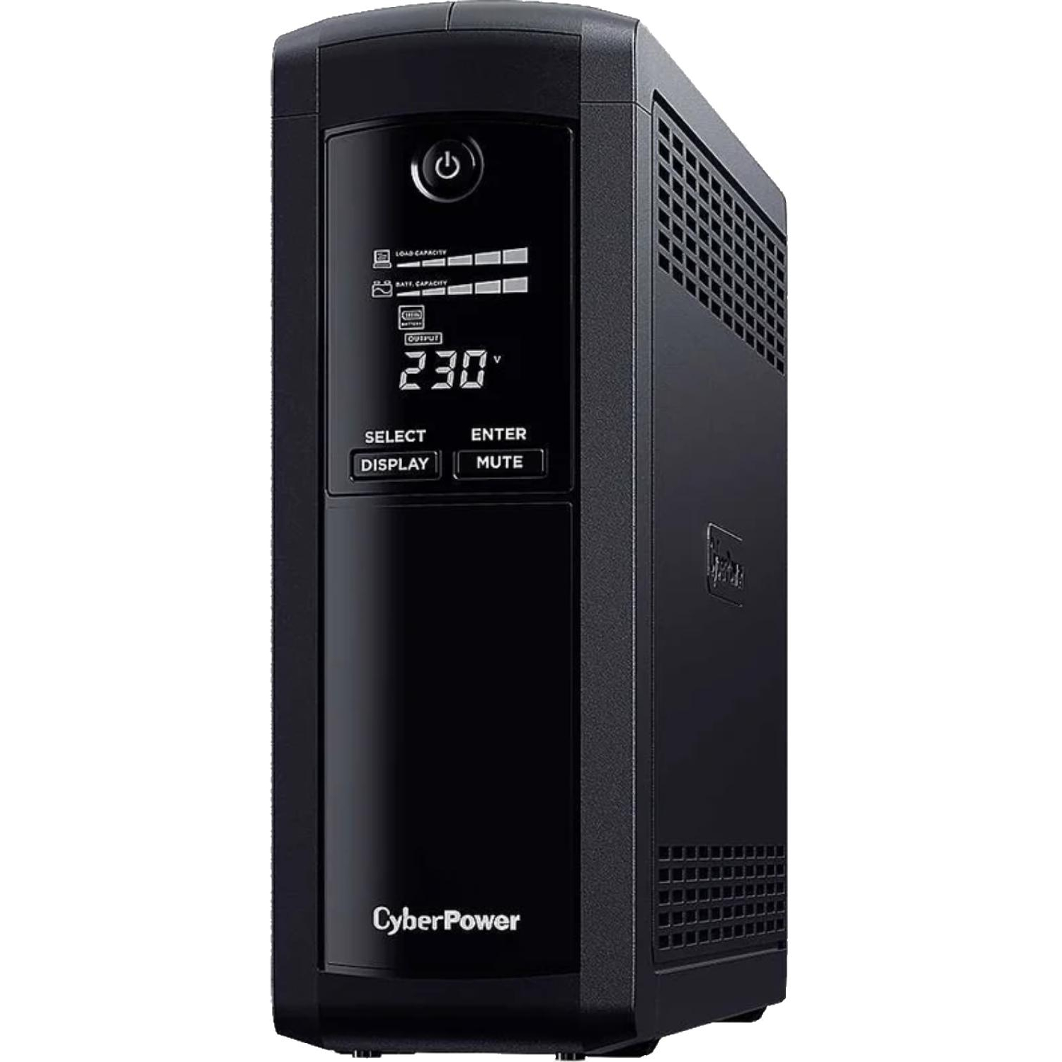CyberPower VP1200ELCD ИБП {Line-Interactive, Tower, 1200VA/720W USB/RS-232/RJ11/45  (4 + 1 EURO), 12В/7,2 Ач х 2}