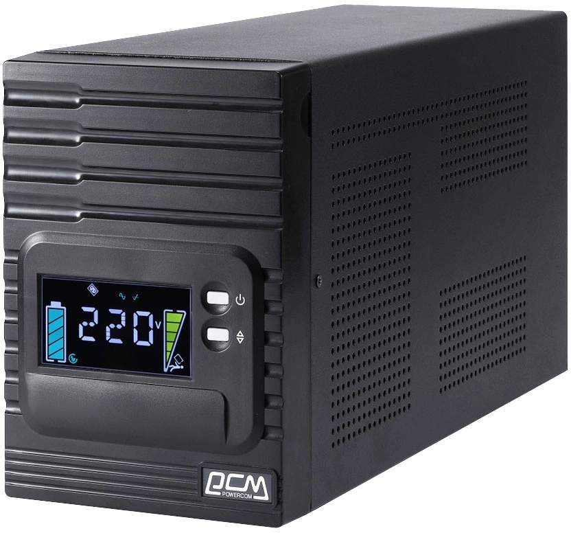 PowerCom Smart King Pro+ SPT-1500-II LCD ИБП {Line-Interactive, 1500VA/1200W, Tower, 8xC13 с резервным питанием, USB, SNMPslot} (1152565)