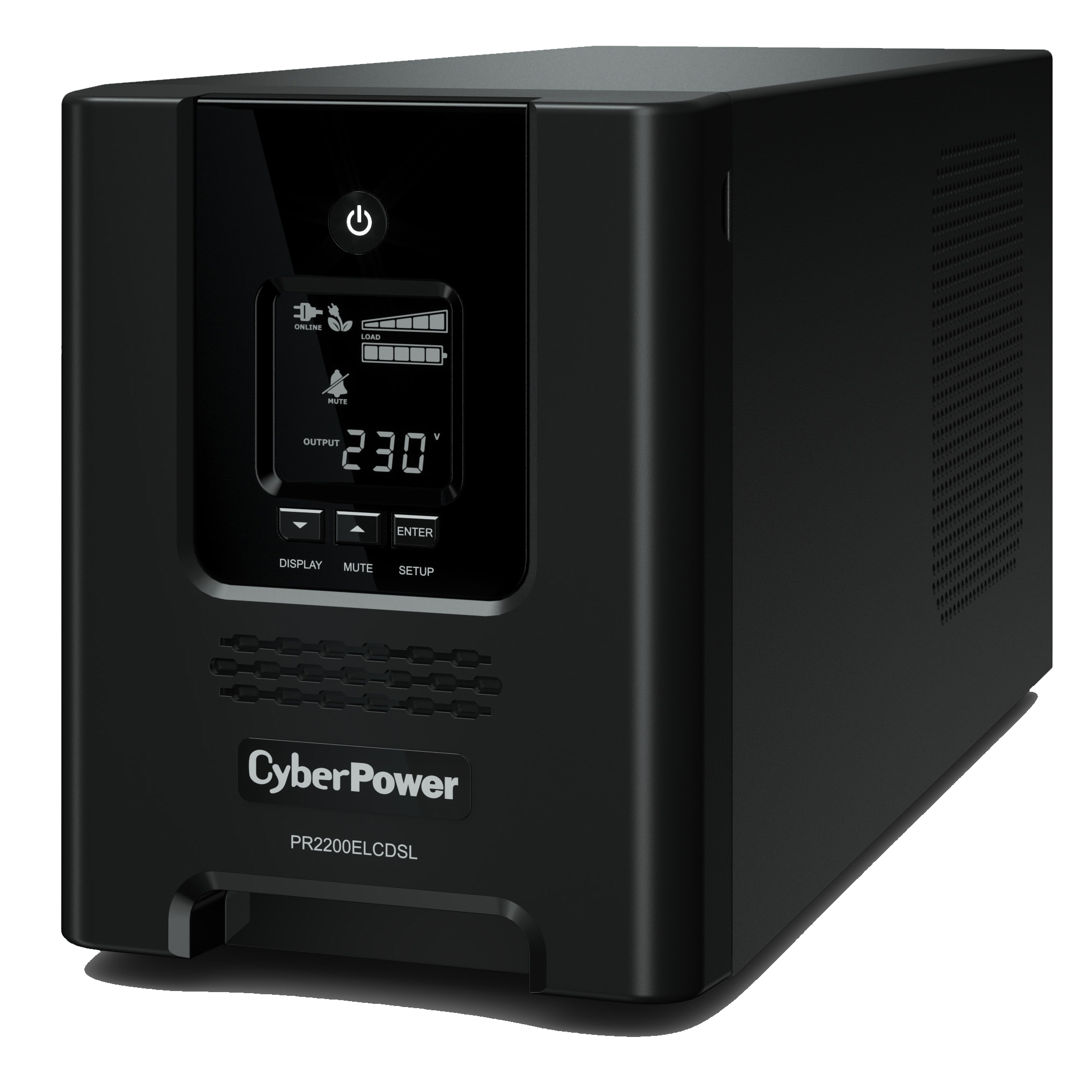 ИБП CyberPower PR2200ELCDSL {Line-Interactive, Tower, 2200VA/1980W USB/RS-232/EPO/SNMPslot (8 IEC С13, 1 IEC C19), 12В/9 Ач х 4}