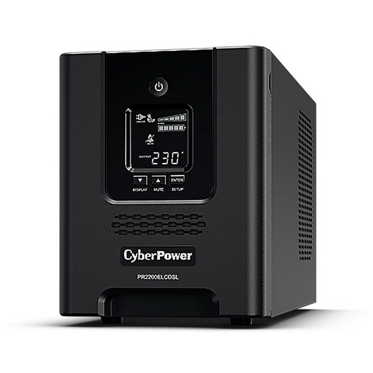 ИБП CyberPower PR2200ELCDSL {Line-Interactive, Tower, 2200VA/1980W USB/RS-232/EPO/SNMPslot (8 IEC С13, 1 IEC C19), 12В/9 Ач х 4}