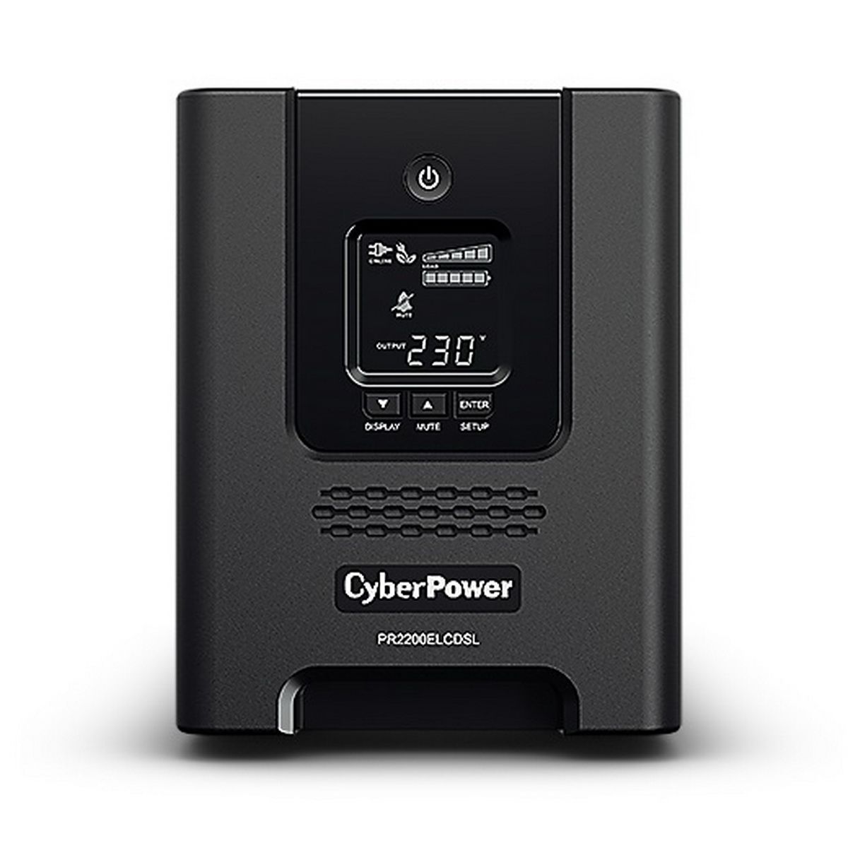 ИБП CyberPower PR2200ELCDSL {Line-Interactive, Tower, 2200VA/1980W USB/RS-232/EPO/SNMPslot (8 IEC С13, 1 IEC C19), 12В/9 Ач х 4}