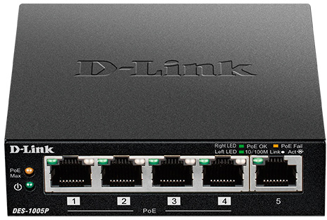 Коммутатор D-Link DES-1005P/B1A