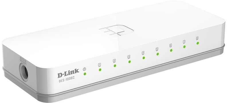 D-Link DES-1008C/B1A Неуправляемый коммутатор с 8 портами 10/100Base-TX и функцией энергосбережения