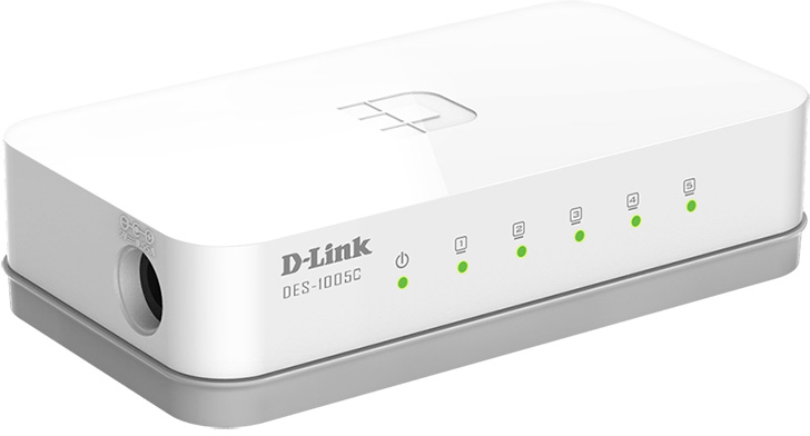 D-Link DES-1005C/B1A  Неуправляемый коммутатор с 5 портами 10/100Base-TX