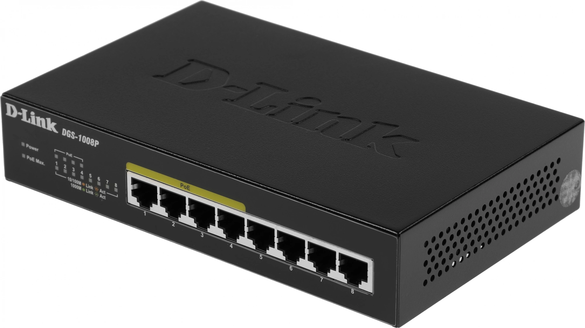 D-Link DGS-1008P/E1A Неуправляемый коммутатор с 8 портами 10/100/1000Base-T (4 порта PoE 802.3af/at, PoE-бюджет 80 Вт) D-Link DGS-1008P/E1A Неуправляемый коммутатор с 8 портами 10/100/1000Base-T (4 порта PoE 802.3af/at, PoE-бюджет 80 Вт)