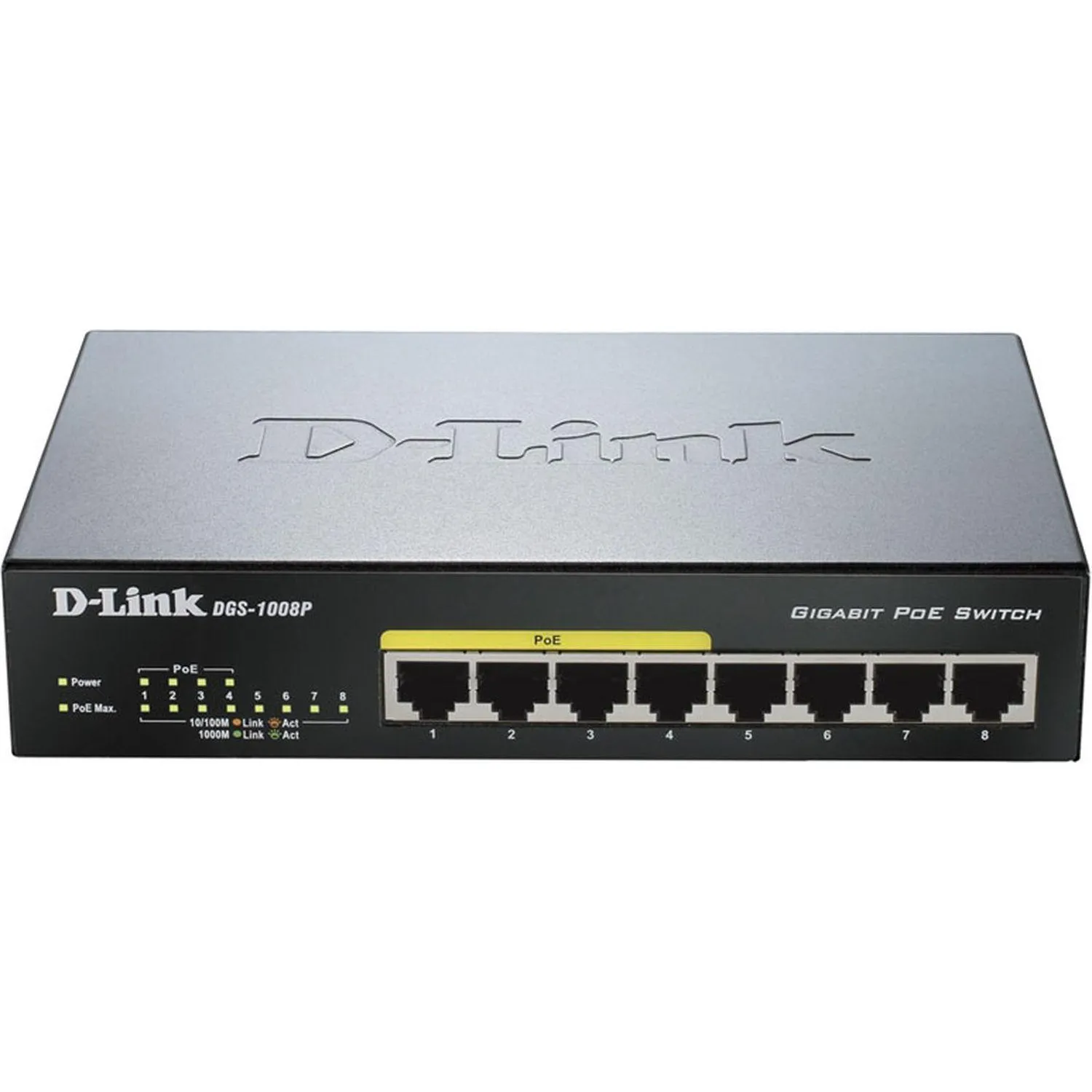 D-Link DGS-1008P/E1A Неуправляемый коммутатор с 8 портами 10/100/1000Base-T (4 порта PoE 802.3af/at, PoE-бюджет 80 Вт) D-Link DGS-1008P/E1A Неуправляемый коммутатор с 8 портами 10/100/1000Base-T (4 порта PoE 802.3af/at, PoE-бюджет 80 Вт)