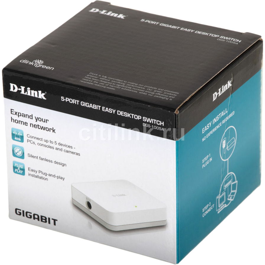 D-Link DGS-1005A/F1A Неуправляемый коммутатор с 5 портами 10/100/1000Base-T