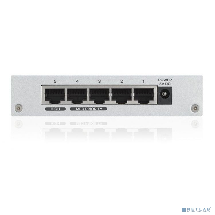 ZYXEL GS-105BV3-EU0101F Коммутатор v3/v2, 5 портов 1000 Мбит/с, настольный, металлический корпус