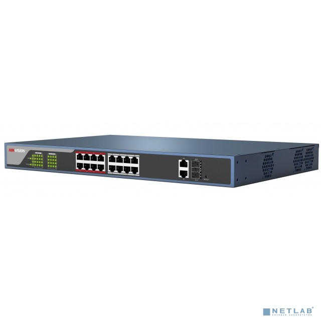 HIKVISION DS-3E0318P-E(B) 16 RJ45 100M PoE с грозозащитой 6кВ