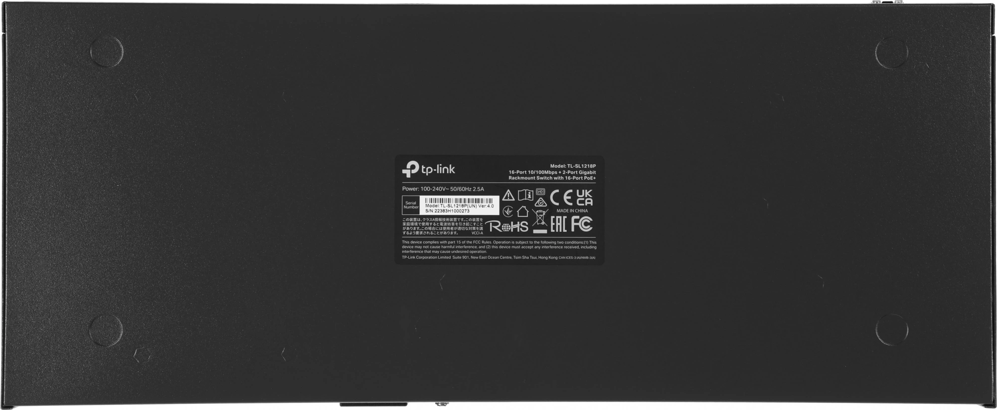 TP-Link TL-SL1218P Коммутатор с 16 портами PoE+ 10/100 Мбит/с, гигабитным портом RJ45 и комбинированным портом RJ45/SFP