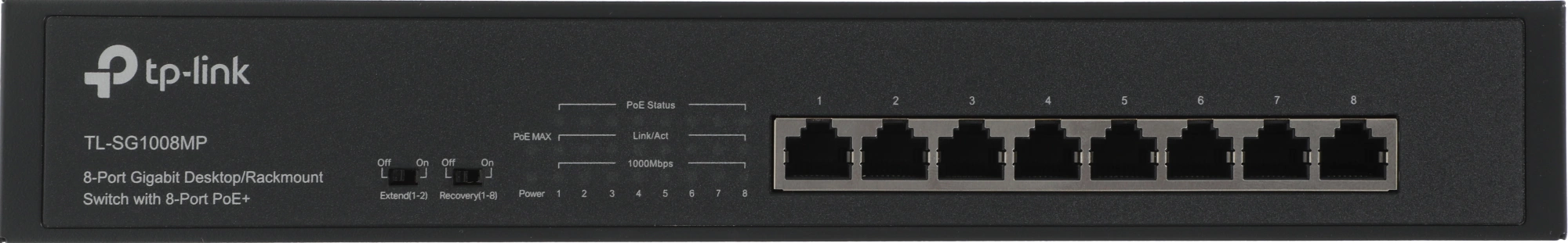 TP-Link TL-SG1008MP Коммутатор с 8 гигабитными портами PoE+ для размещения на столе или в стойке