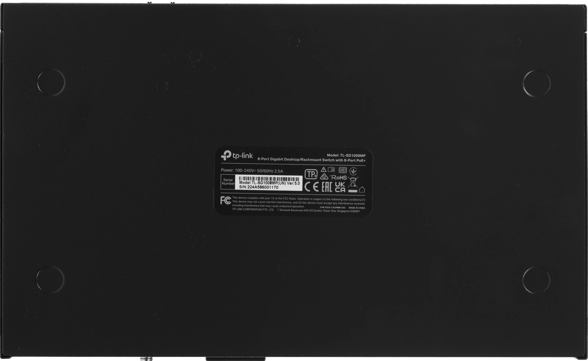 TP-Link TL-SG1008MP Коммутатор с 8 гигабитными портами PoE+ для размещения на столе или в стойке