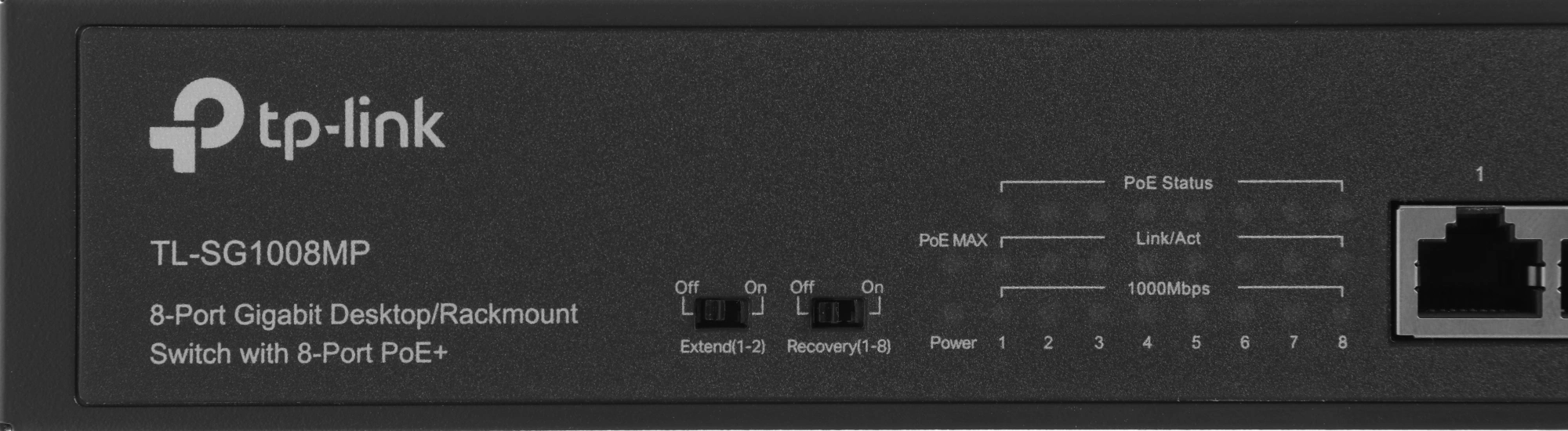 TP-Link TL-SG1008MP Коммутатор с 8 гигабитными портами PoE+ для размещения на столе или в стойке
