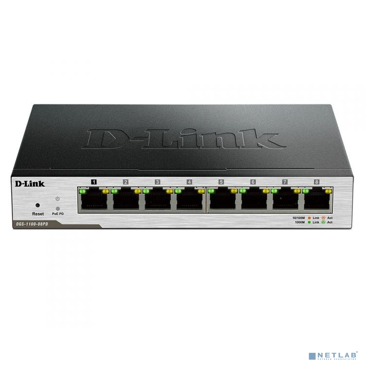 D-Link DGS-1100-08PD/B1B Настраиваемый L2 коммутатор с 8 портами 10/100/1000Base-T и поддержкой питания по PoE (адаптер питания не входит в комплект поставки) D-Link DGS-1100-08PD/B1B Настраиваемый L2 коммутатор с 8 портами 10/100/1000Base-T и поддержкой питания по PoE (адаптер питания не входит в комплект поставки)