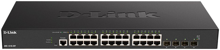 D-Link DXS-1210-28T/A1A PROJ Настраиваемый L2+ коммутатор с 24 портами 10GBase-T и 4 портами 25GBase-X SFP28